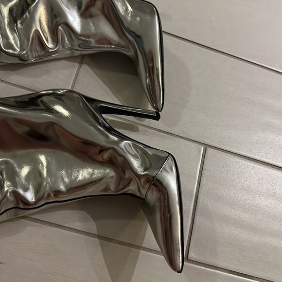 Balenciaga metallic silver thigh high calf skin knife boot size 37 - Picture 8 of 12